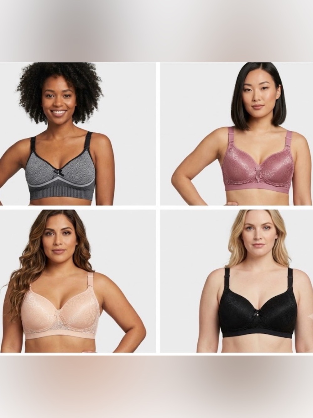 4 Lace Detail Padded Bras